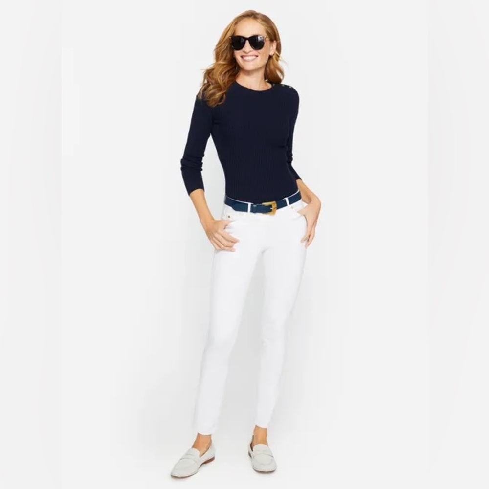 J. McLaughlin White Lexi Cotton Jeans- Size 10P